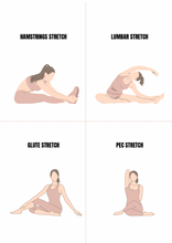 Load image into Gallery viewer, Stretching &amp; Foam Rolling Cheat Sheet